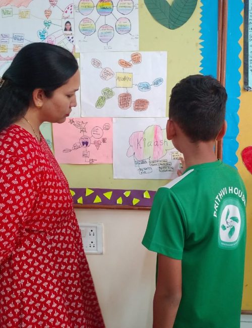 Students sharing their learning journey at school with their parents- PYP 4 Ravi